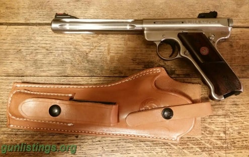 Pistols Ruger Mark III Hunter With Leather Ruger Sheath.