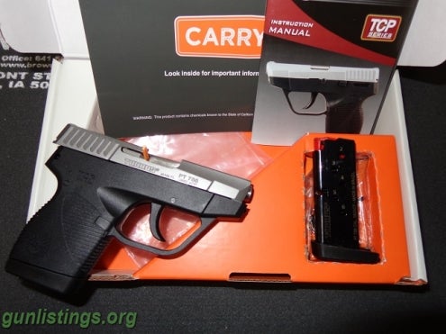 Pistols Taurus PT738 TCP 380 Blk/Ss NEW