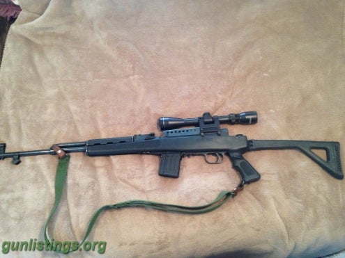 Rifles 1958 ROMANIAN SKS WITH FOLDING SYNTHETIC STOCK, SCOPE,