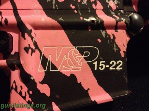 Rifles Pink Camo Smith And Wesson M&P 15-22 Rifle