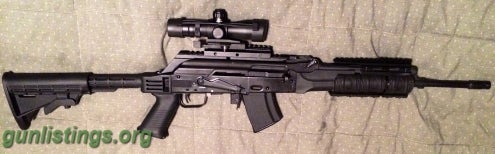 Rifles Saiga AK47 + Krebs Quad Rail & Rear Sight Rail + Extras