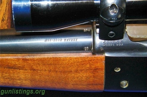 Rifles Savage Model 99A Caliber 250-3000 20 Inch Barrel