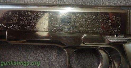 Shotguns Colt 1911 45 European Theater Of Operations Nickel