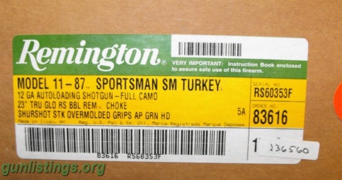 Shotguns Remington Sportsman 11-87 Sportsman Turkey
