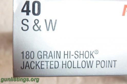 Ammo FEDERAL HI SHOK 40 S&W 180 Grain