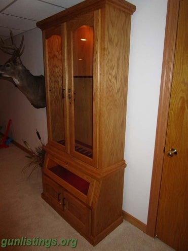 Misc Custom Built Oak Gun Cabinet