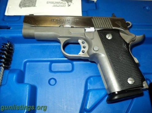 Pistols 45ACP SPRINGFIELD 1911 STAINLESS ULTRA COMPACT W/ Ammo