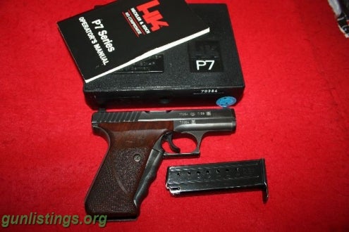 Pistols Heckler & Koch HK P7 9 MM Pistol W Box 9MM