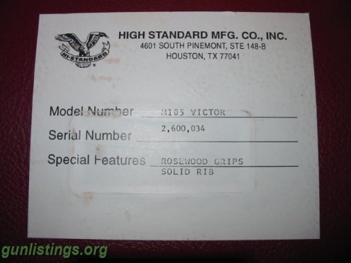 Pistols Hi-Standard High Standard 1994 105 Victor, 4.5