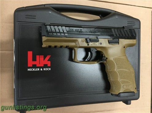 Pistols HK VP9 9mm FDE NIGHT SIGHTS A5 15 Rd Striker Fire