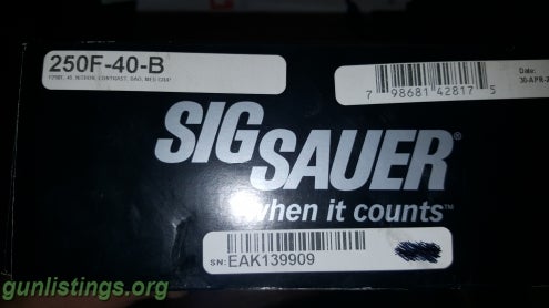 Pistols Sig Sauer P250 .40cal