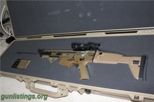 Rifles FNH Scar 17 FDE With Trijicon 3.5 X 35 ACOG
