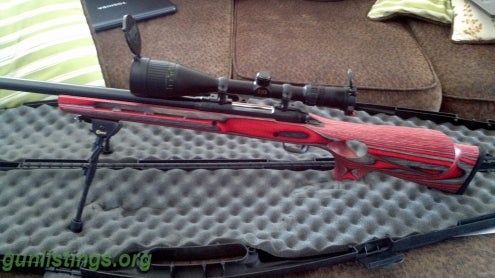 Rifles For Sale: Savage Model 12 Red Laminate Thumbhole Stock