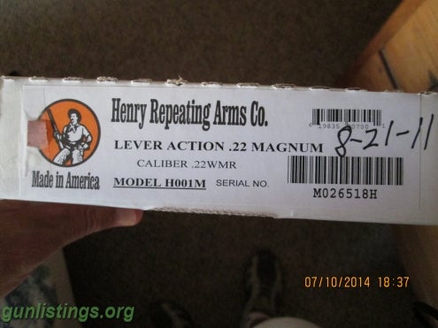 Rifles Henry Lever Action .22 Mag