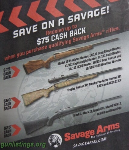 Rifles Savage Axis XP 243win W/Scope $50 Rebate