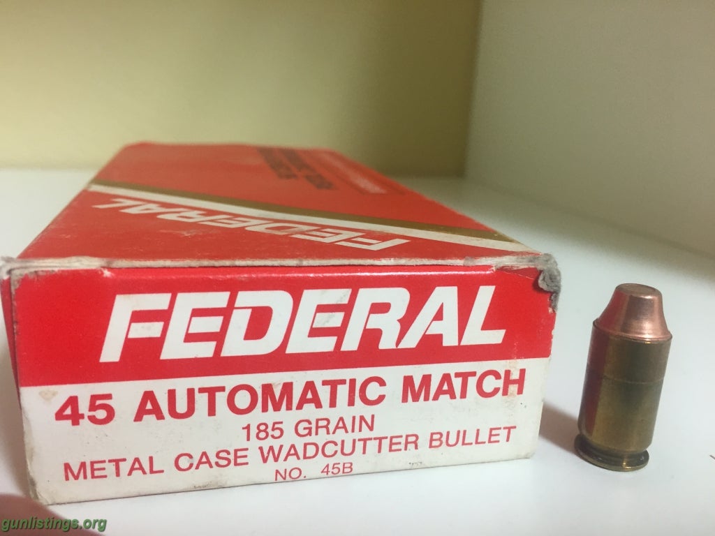 Ammo 250r Federal .45 Auto Match 185gr Wadcutter