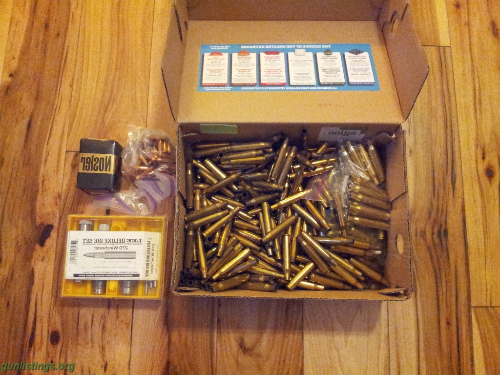 Ammo 270 Cal. Lee Die Set, Brass And Bullets