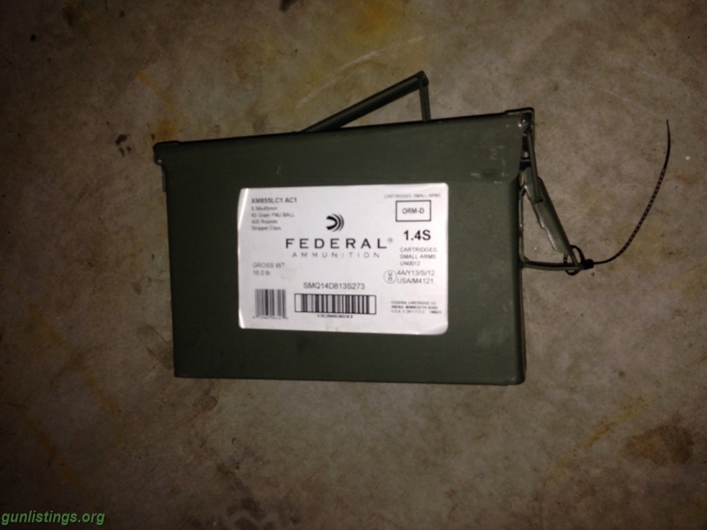 Ammo Xm855 Federal Lake City Can Sealed