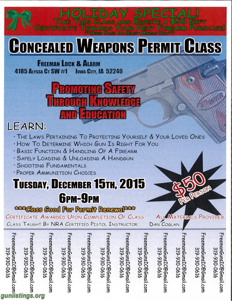 Events Concealed Weapons Permit Class