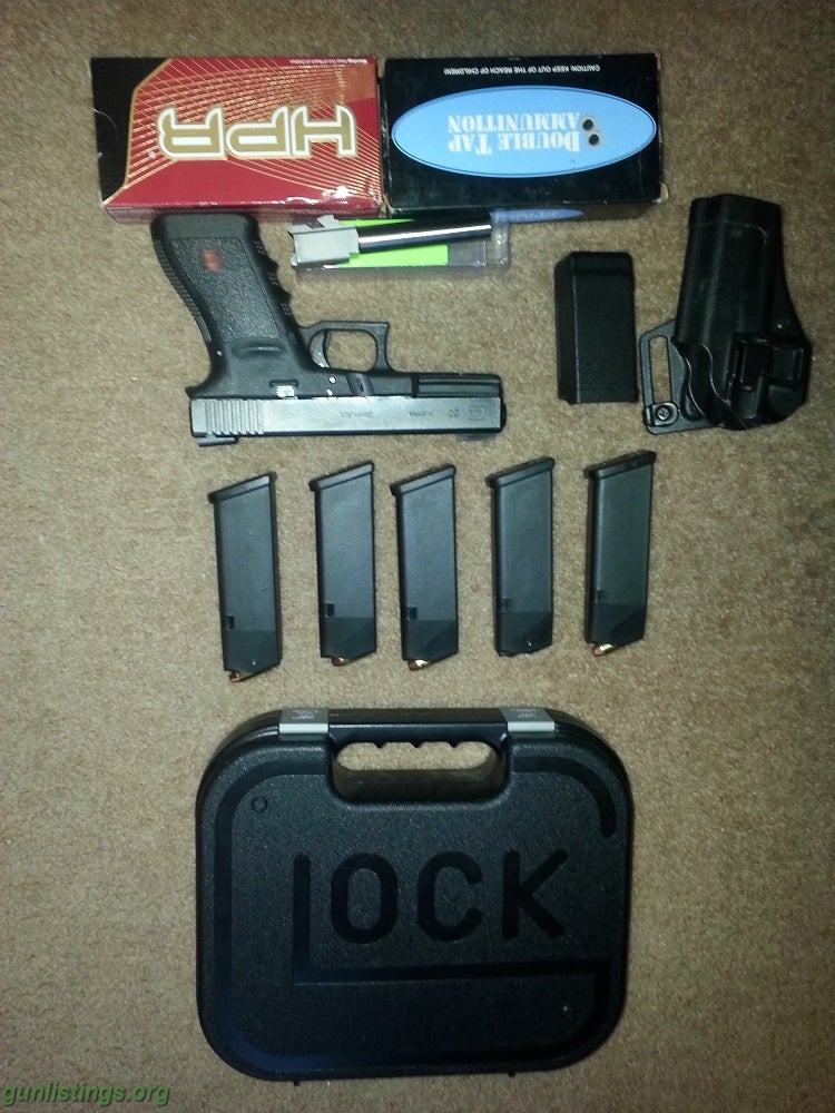 Pistols FS/FT Glock G20, 5 Mags, LWD .40 Barrel, Ammo