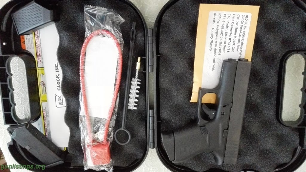 Pistols Glock 43. Brand New In Box, Never Fired.