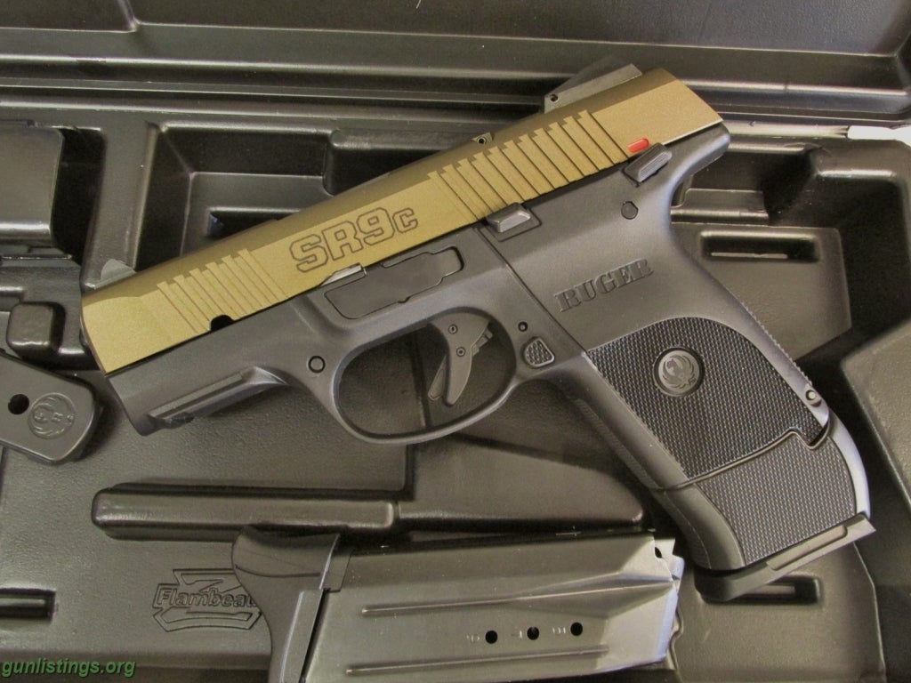 Pistols Ruger SR9C, 9mm, 10/17rd, Bronze Cerakote,Exclusive NEW