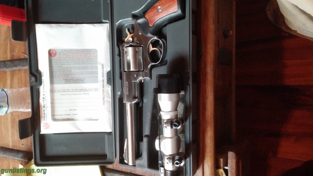 Pistols Ruger Super Redhawk 44 Mag Revolver And Scope