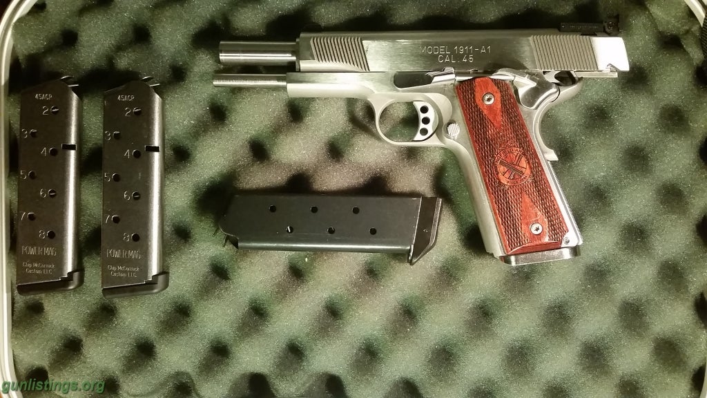Pistols SA 1911 Loaded Target Stainless Steel .45 ACP