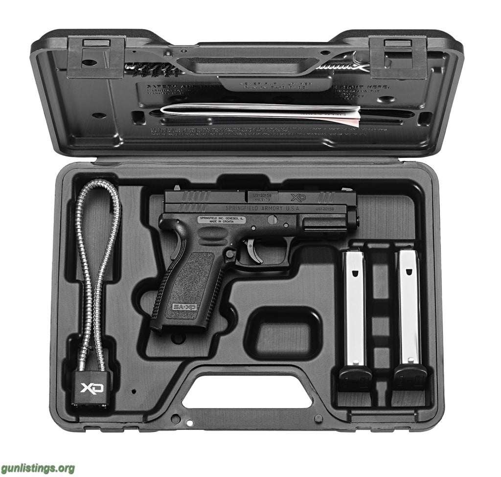 Pistols Springfield XD 9mm With Ammo, Mags, Lock, Kit