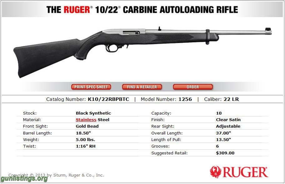 Rifles NEW RUGERÂ® 10/22Â® CARBINE
