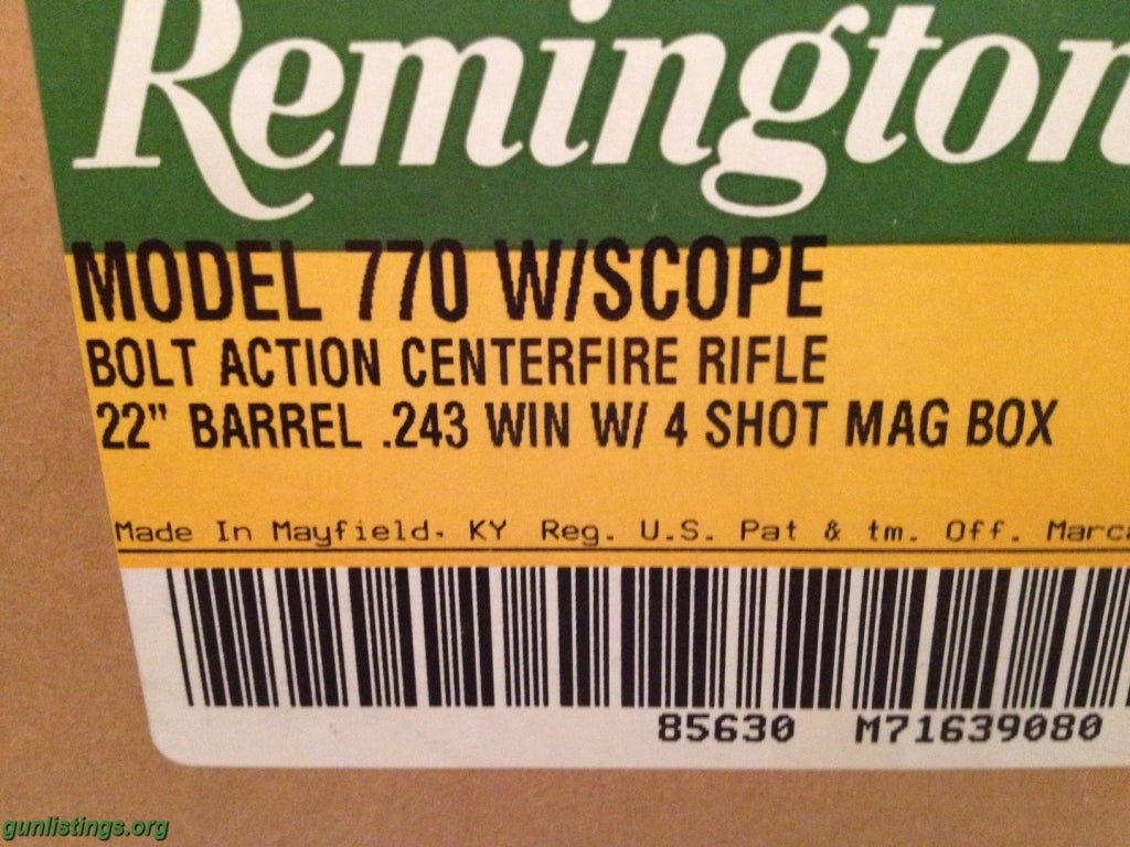 Rifles NIB Remington 770, .243 And Ammo