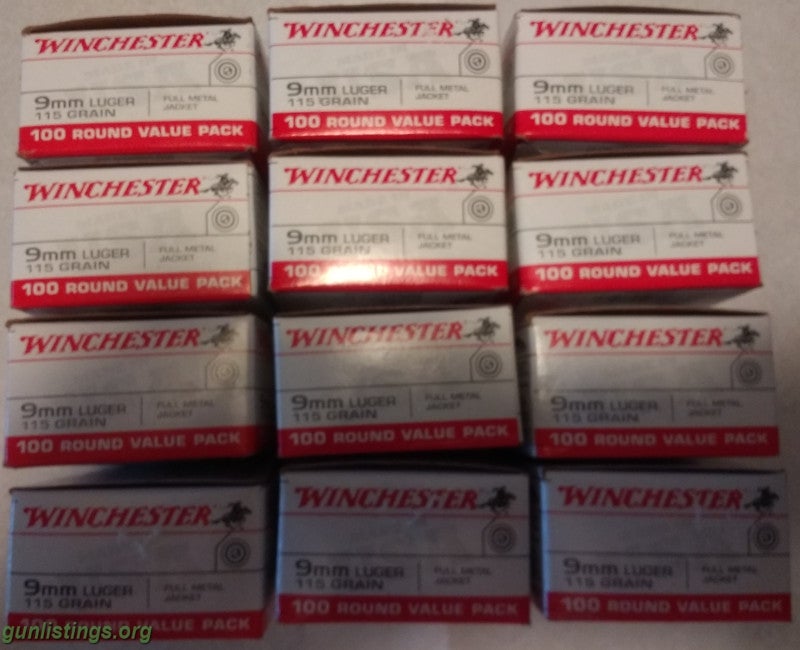 Ammo 9mm Luger - 1,200 Rounds Available