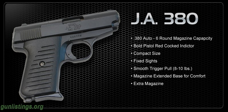 Pistols Factory New In Box Jimenez Arms Model JA 380 BLK