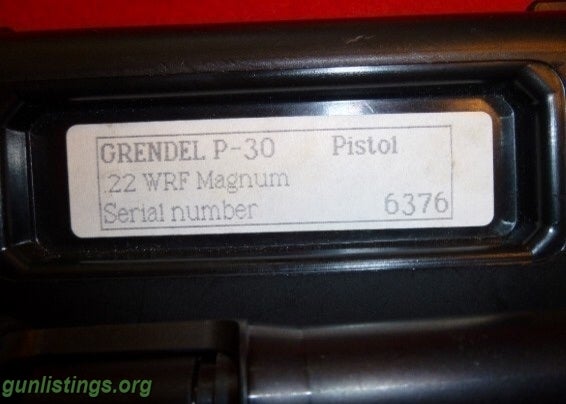 Pistols Grendel P-30 New Unfired Semi Automatic .22 Magnum