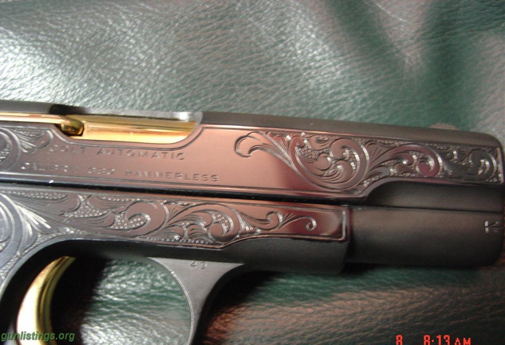 Pistols Colt 1908,380 Auto,hammerless,master Engraved