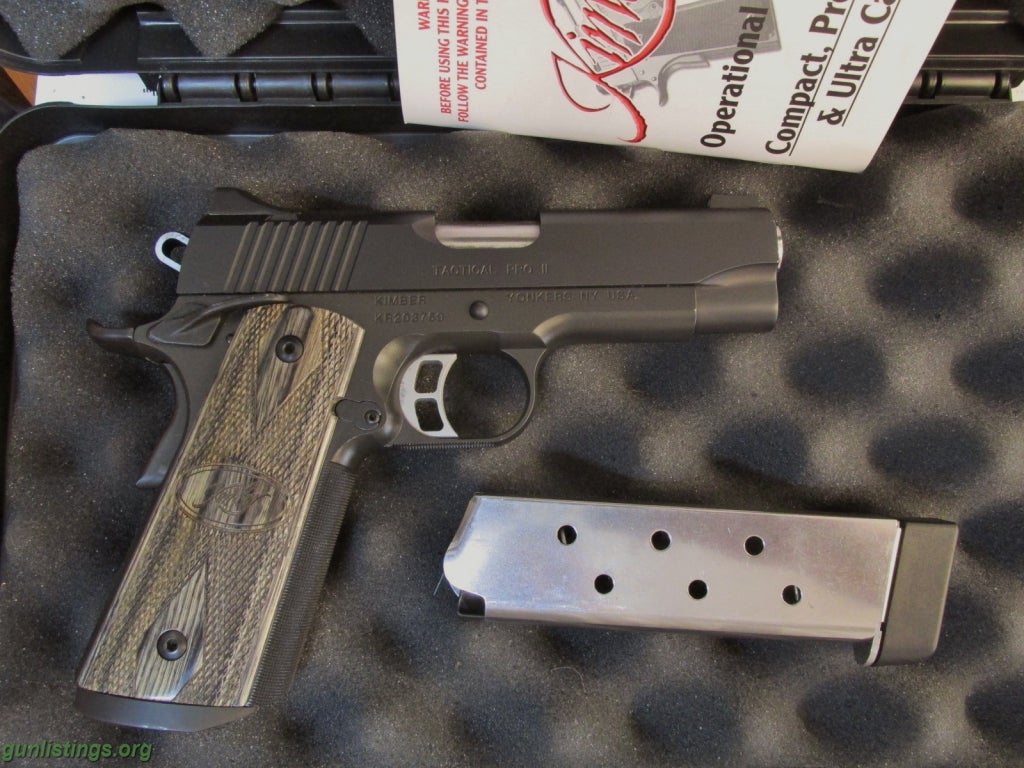 Pistols Kimber Tactical Pro II, 45acp, 8rd, NS, Excel Cond