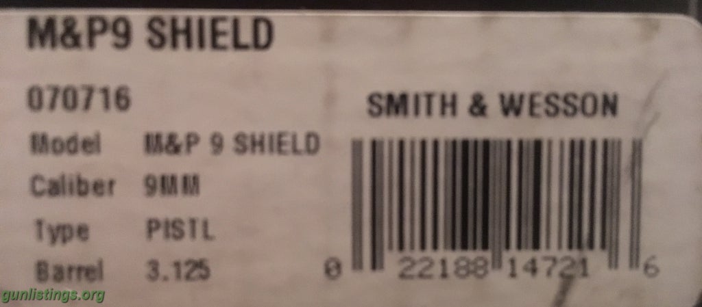 Pistols Smith & Wesson MP Shield 9mm