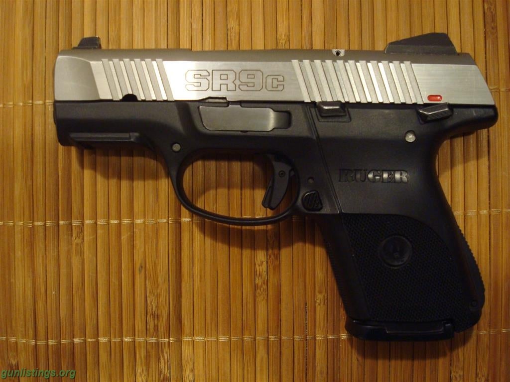Pistols Stainless Ruger SR9c NIB With Meprolight Night Sights