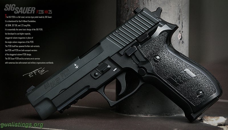 Pistols WTT WTS Sig Sauer P226 MK 25