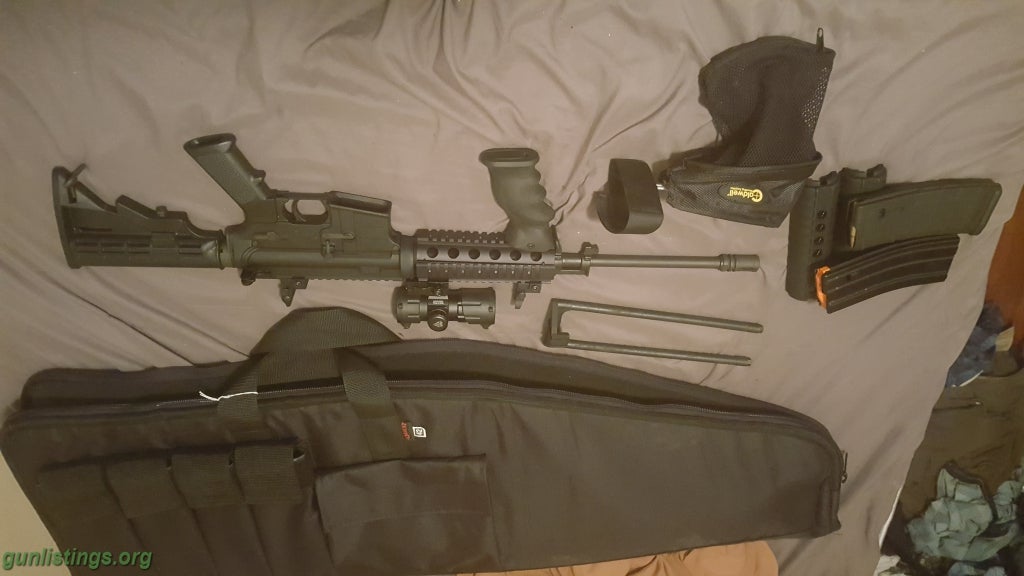Rifles AR-15 W/ Quad, Scope, Flip Irons, Forward Grip