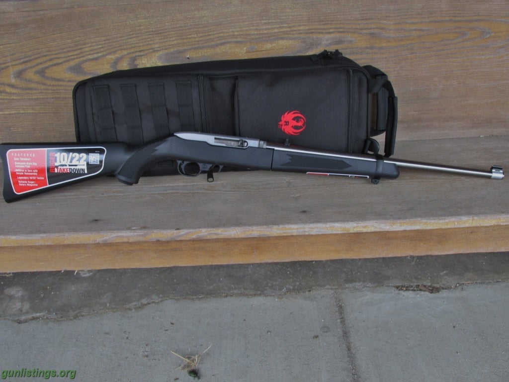 Rifles Ruger 10/22 Takedown , 22lr, Stainless, W/Backpack NEW