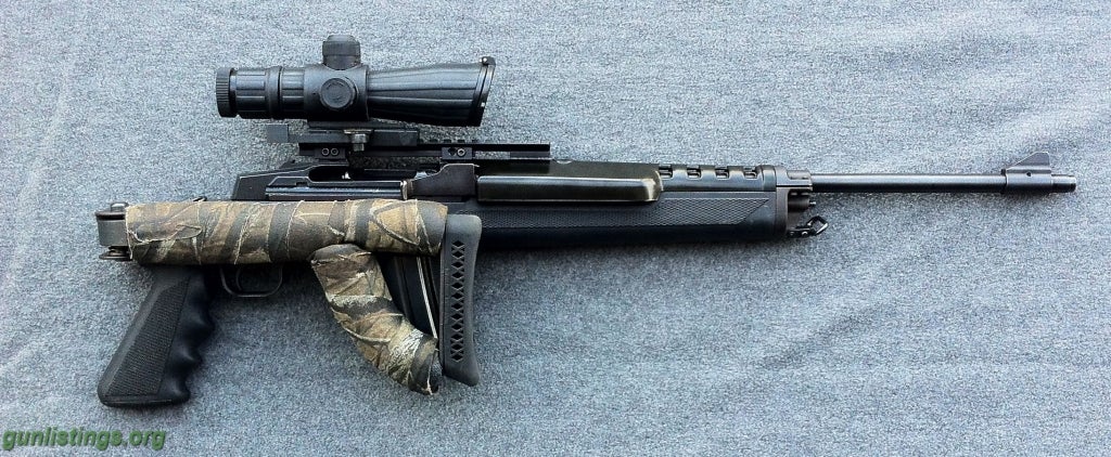 Rifles Ruger Mini 14 With Folding Stock And NcStar Scope