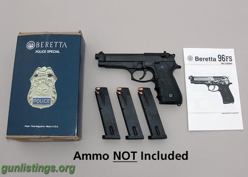 Pistols For Sale: Beretta 96FS .40 S&W Mint Condition, 3 Mags