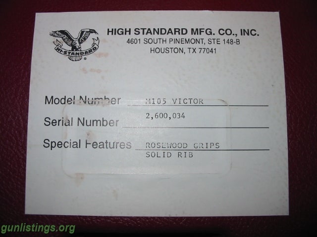 Pistols Hi-Standard High Standard 1994 105 Victor, 4.5