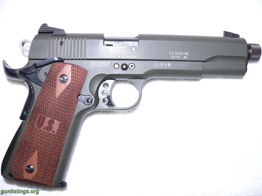 Pistols Sig 1911-22 OD Unfired W/TB