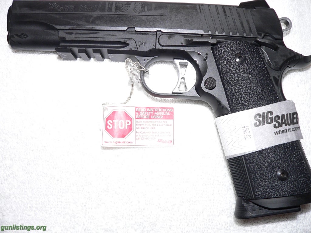 Pistols Sig 1911 Tacops W/4 Mags Unfired