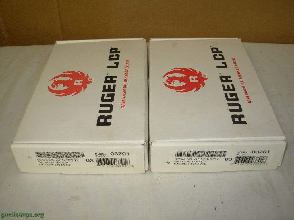 Pistols Two Ruger LCP 380 / 450Rds