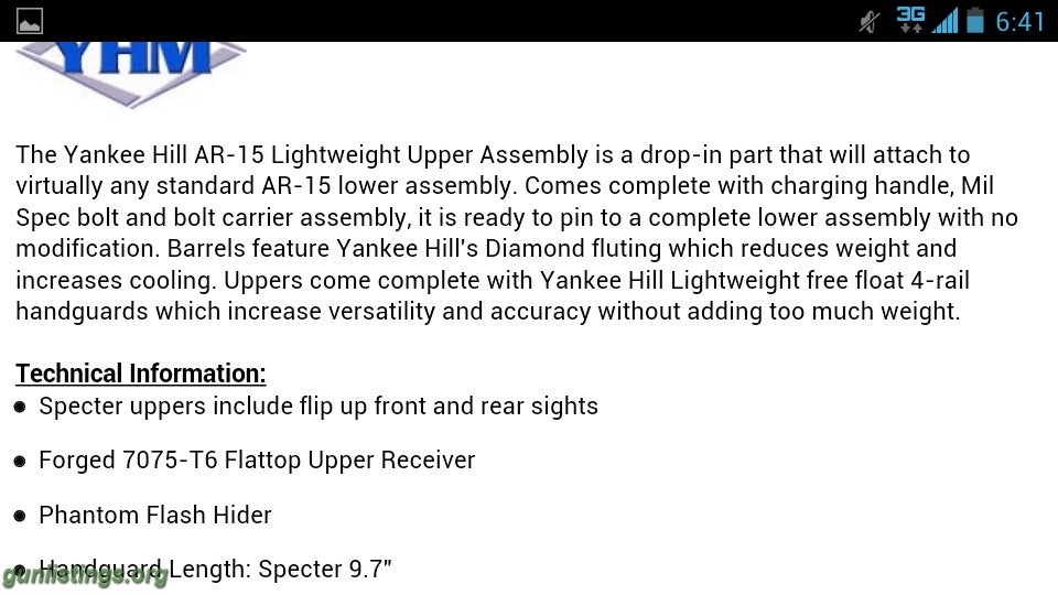 Rifles Nib Yankee Hill 6.8 Spc II Upper With Barrett Magazine