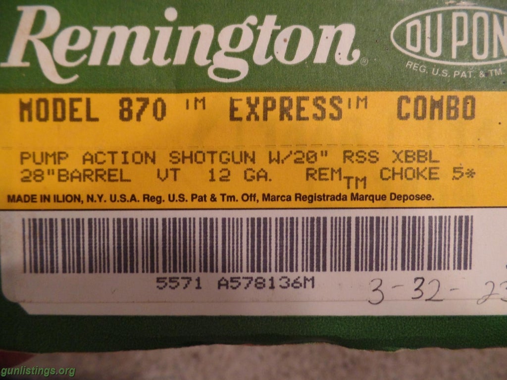 Shotguns NIB Remington 870 Combo 12 Ga Mag Rifled Slug & Bird