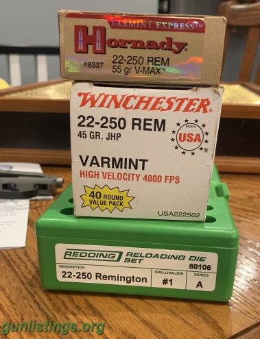 Ammo 22-250 Ammo And Brand New Dies